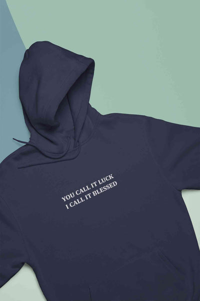 You Call It Luck I Call It Blessed Minimals Hoodies for Women-FunkyTeesClub