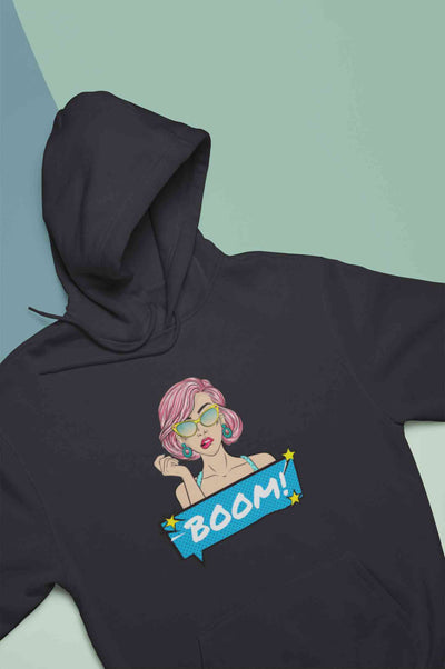 Boom Hoodies for Women-FunkyTeesClub