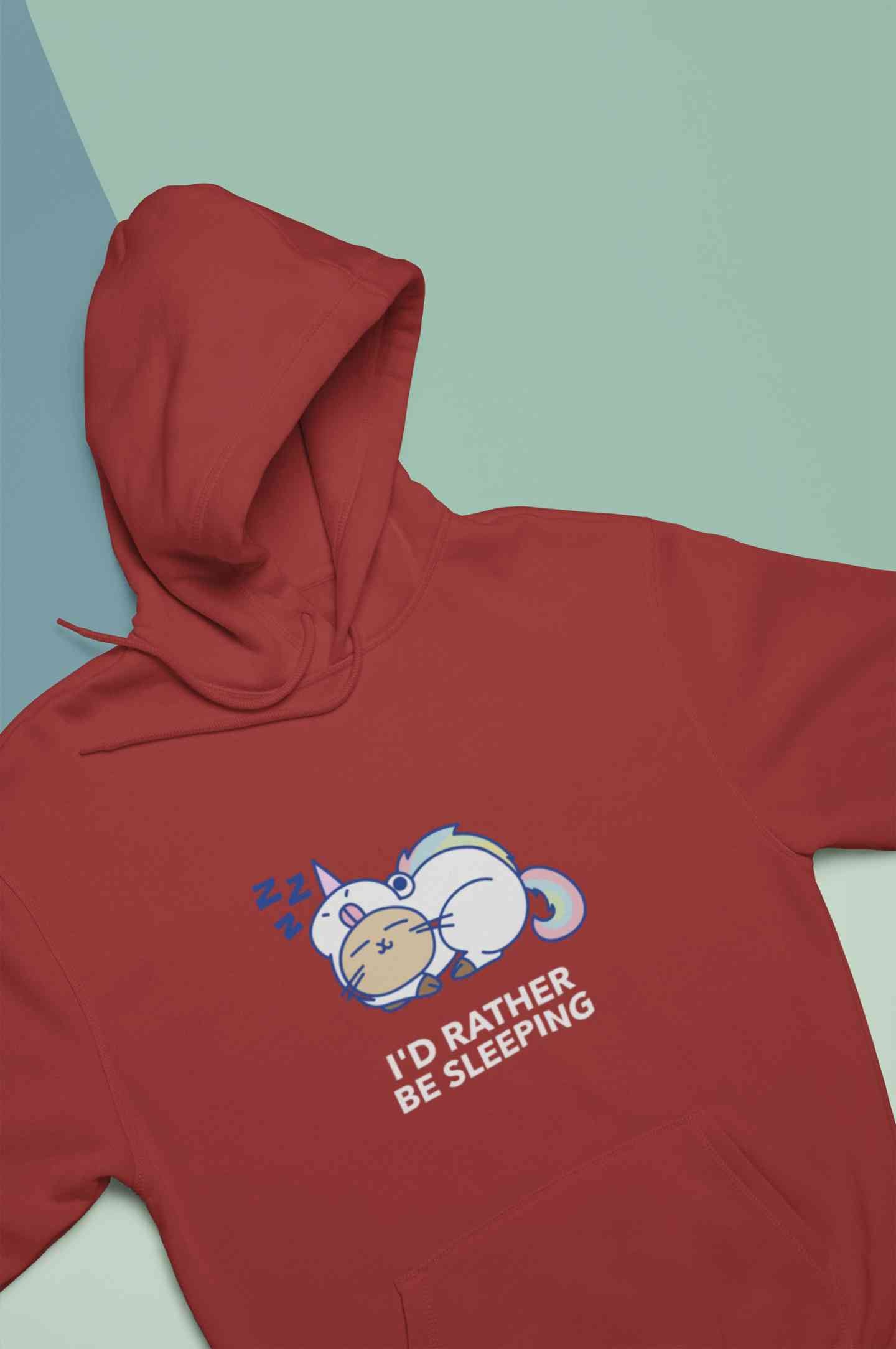 I Had Rather Be Sleeping Typography Hoodies for Women-FunkyTeesClub