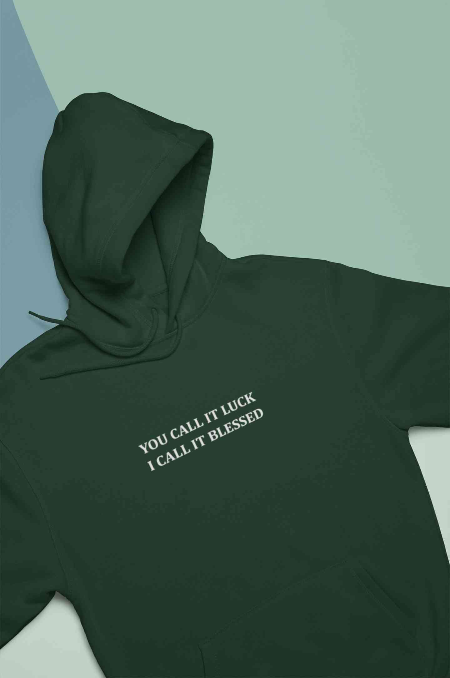 You Call It Luck I Call It Blessed Minimals Hoodies for Women-FunkyTeesClub