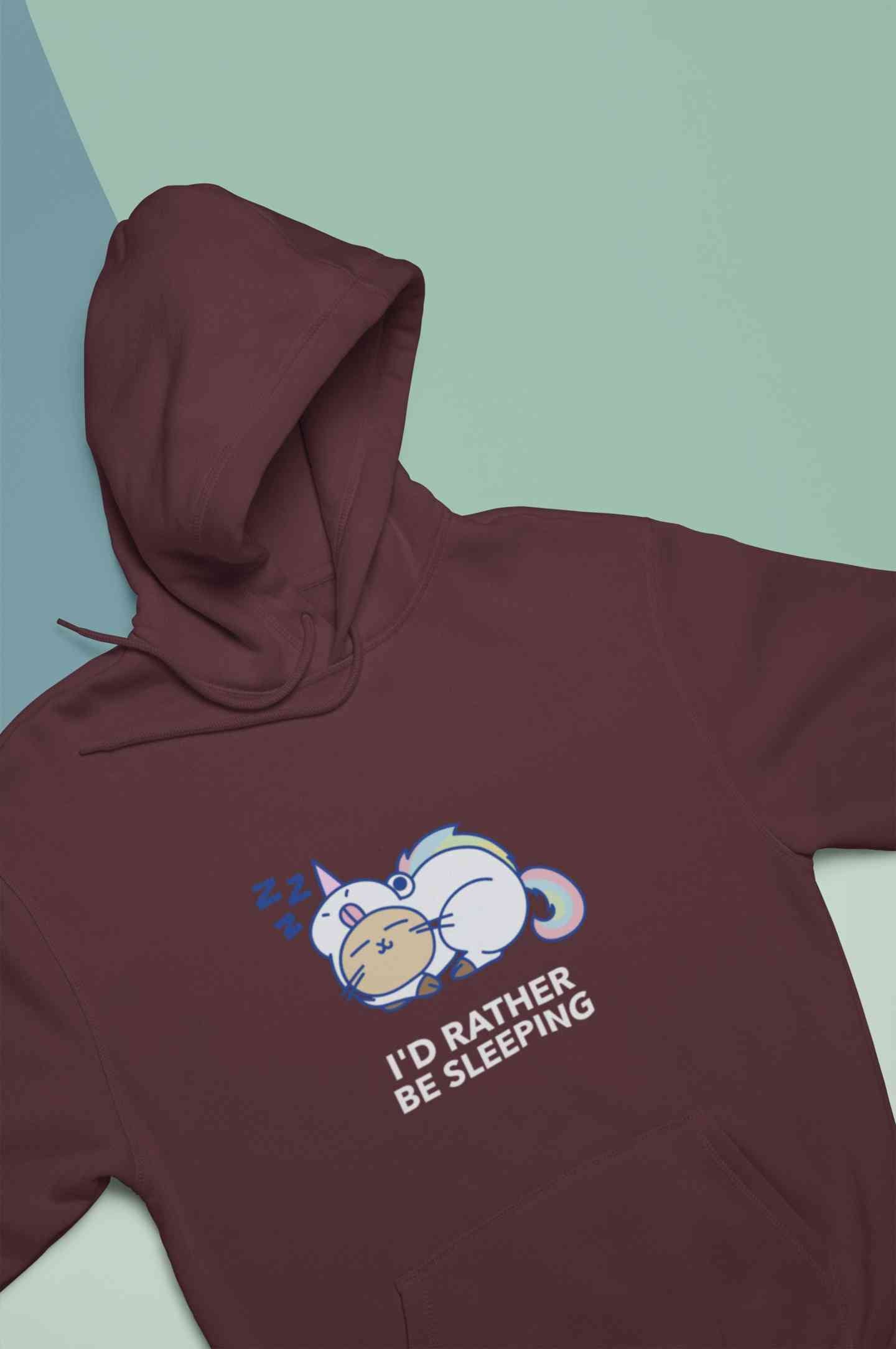 I Had Rather Be Sleeping Typography Hoodies for Women-FunkyTeesClub