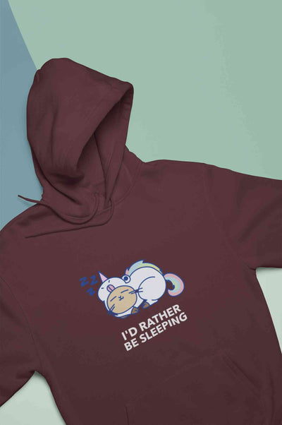 I Had Rather Be Sleeping Typography Hoodies for Women-FunkyTeesClub
