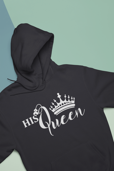 Her King His Queen Couple Hoodie-FunkyTeesClub