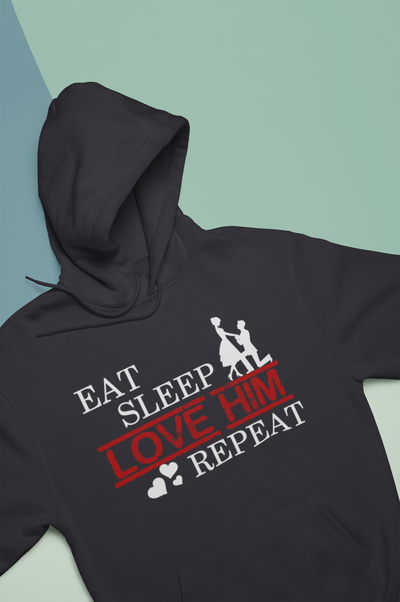 Eat Sleep Love Her Him Couple Hoodie-FunkyTeesClub