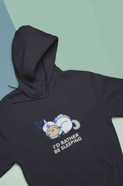 I Had Rather Be Sleeping Typography Men Hoodies-FunkyTeesClub