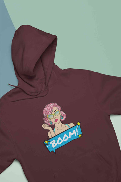 Boom Hoodies for Women-FunkyTeesClub