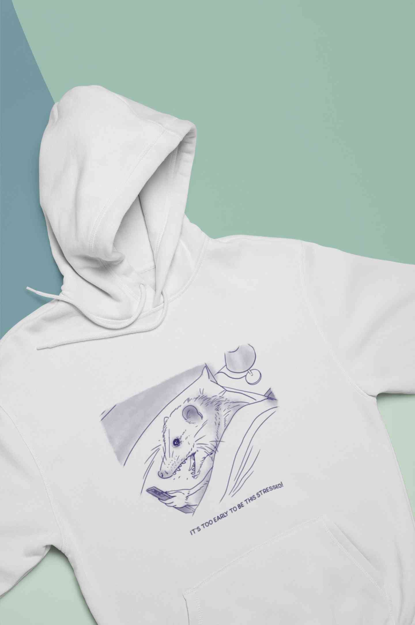 Its Too Early To Be This Stressed Funny Men Hoodies-FunkyTeesClub