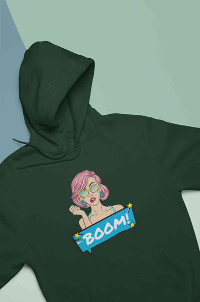 Boom Hoodies for Women-FunkyTeesClub