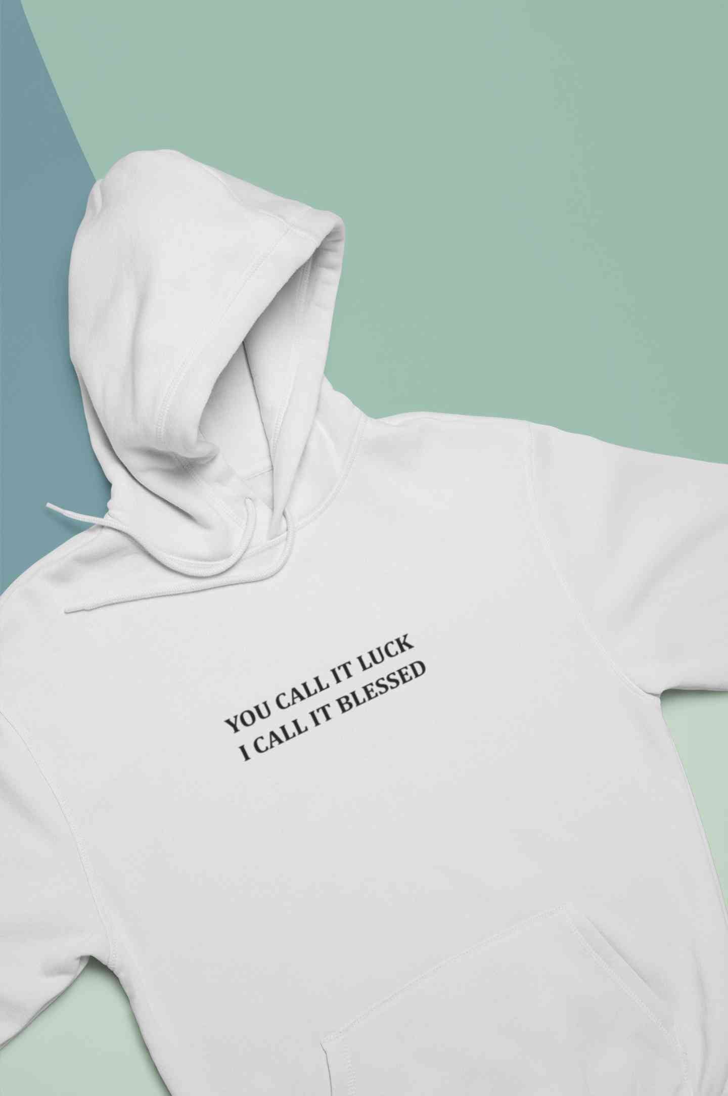 You Call It Luck I Call It Blessed Minimals Hoodies for Women-FunkyTeesClub