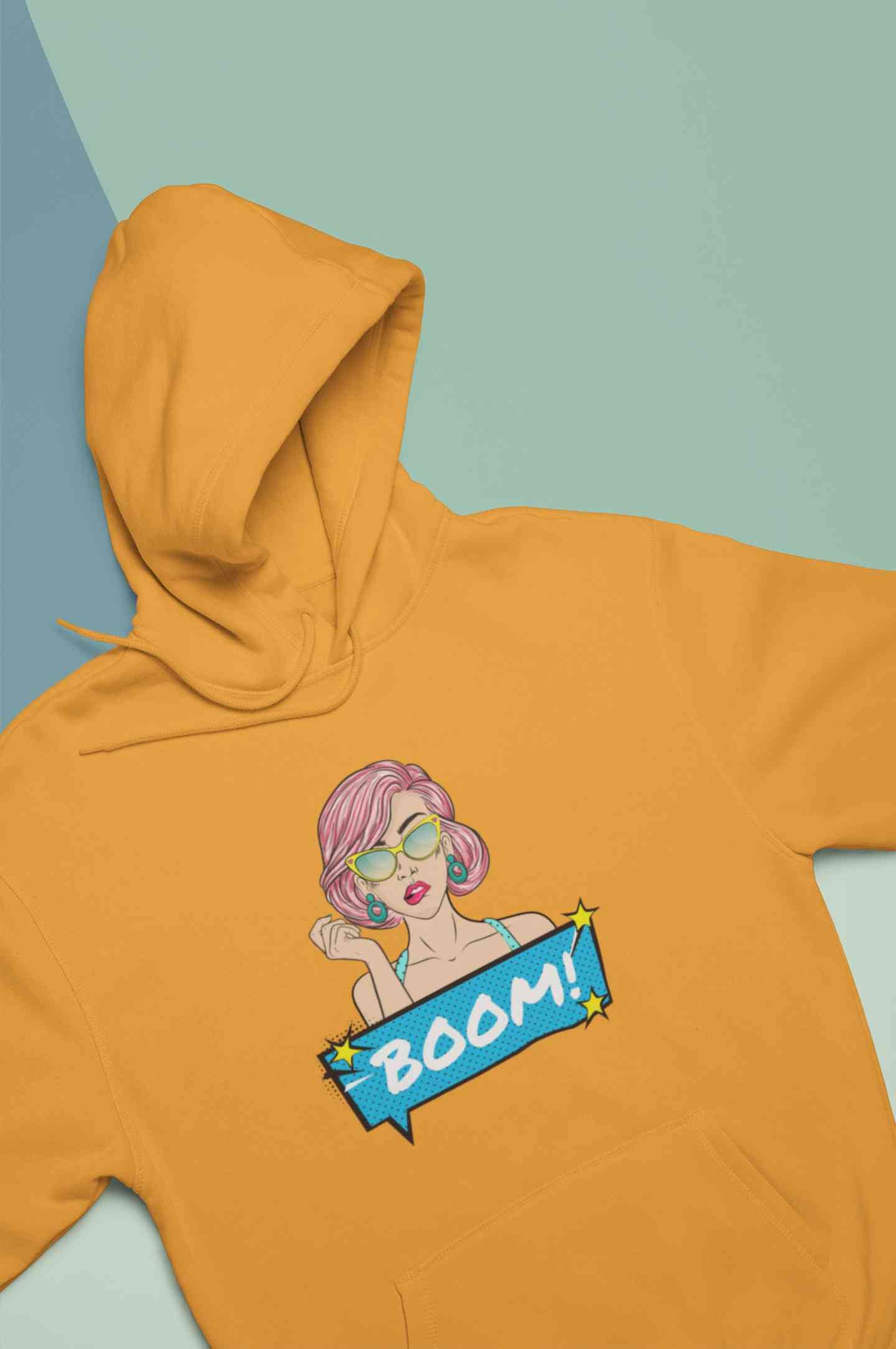 Boom Hoodies for Women-FunkyTeesClub
