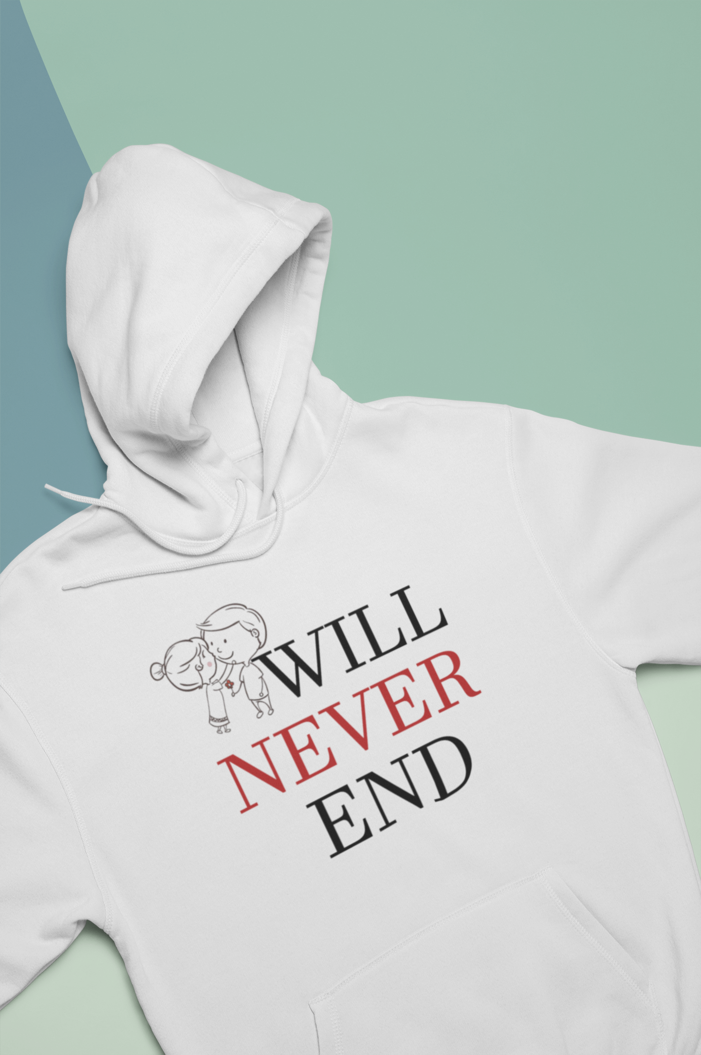 Our Love Story Will Never End Couple Hoodie-FunkyTeesClub