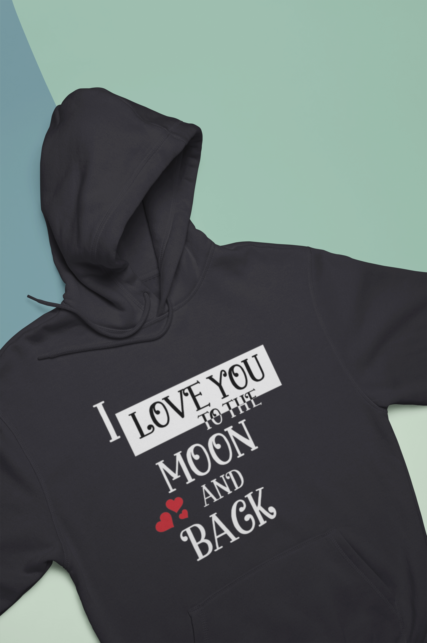 I Love U To The Moon And Back Couple Hoodie-FunkyTeesClub