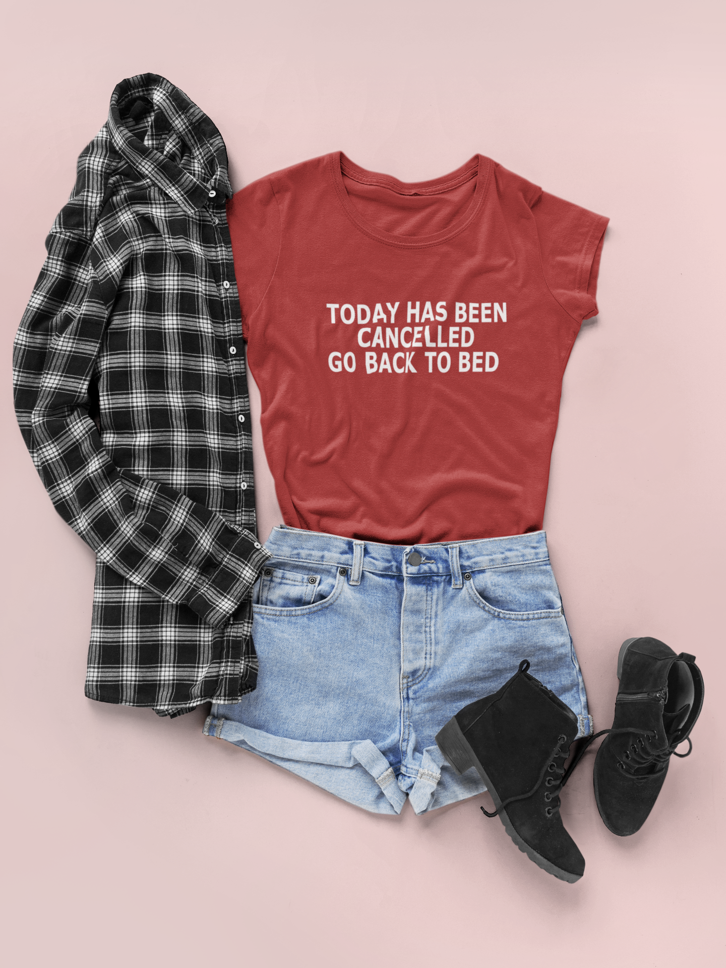 Today Has Been Cancelled Go  Back To Bed Alia Bhatt Celebrity T-shirt- FunkyTeesClub