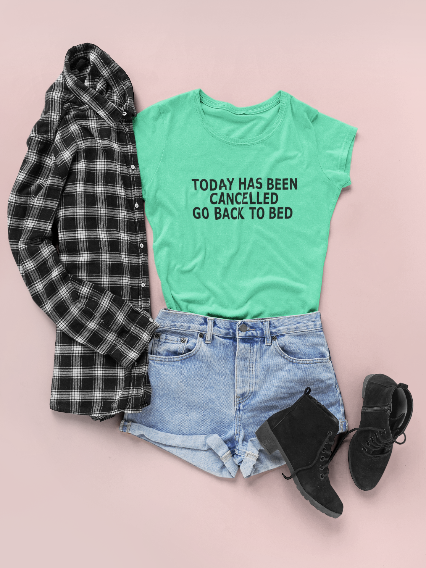 Today Has Been Cancelled Go  Back To Bed Alia Bhatt Celebrity T-shirt- FunkyTeesClub