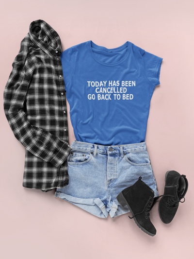 Today Has Been Cancelled Go  Back To Bed Alia Bhatt Celebrity T-shirt- FunkyTeesClub