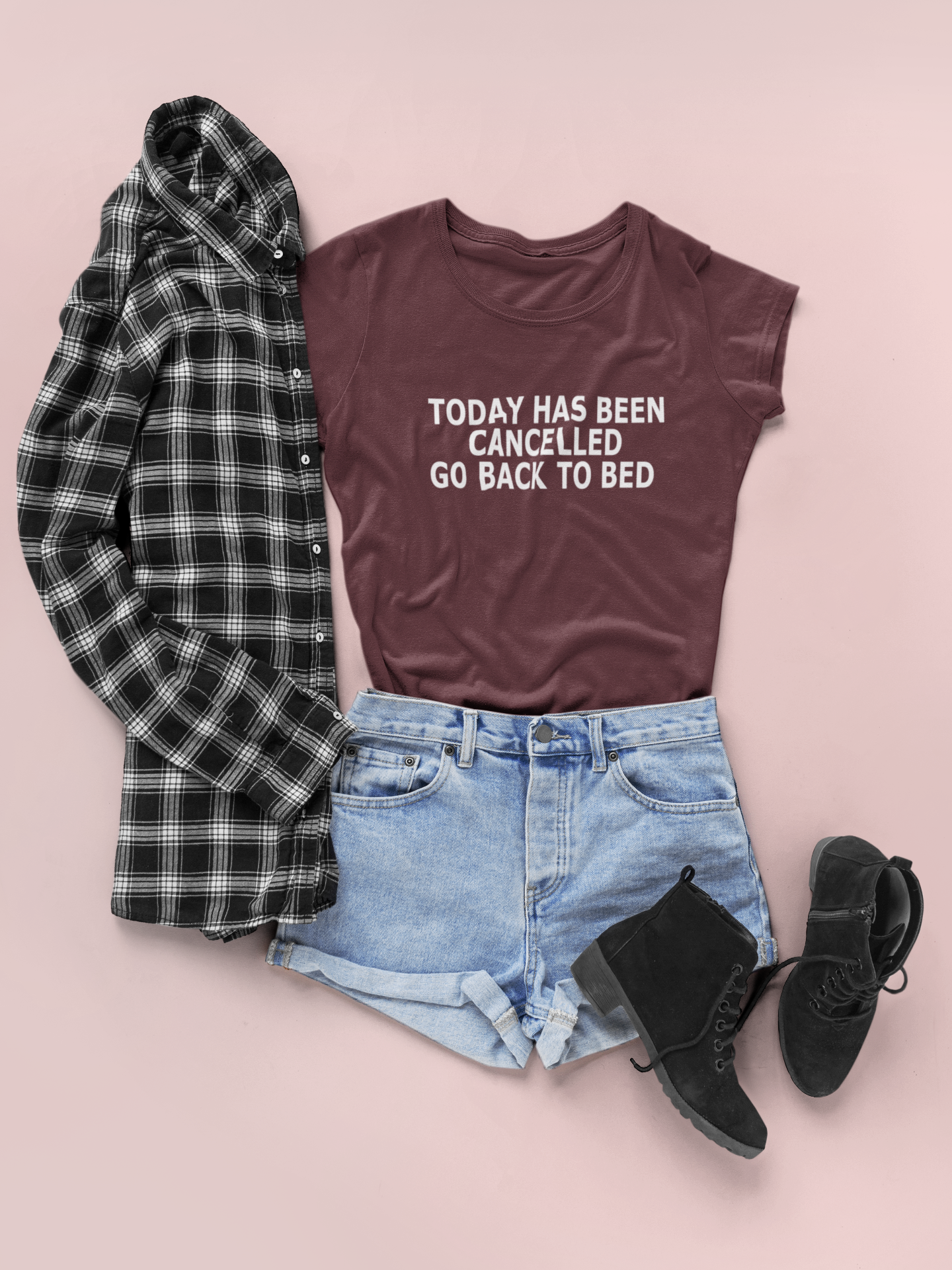 Today Has Been Cancelled Go  Back To Bed Alia Bhatt Celebrity T-shirt- FunkyTeesClub