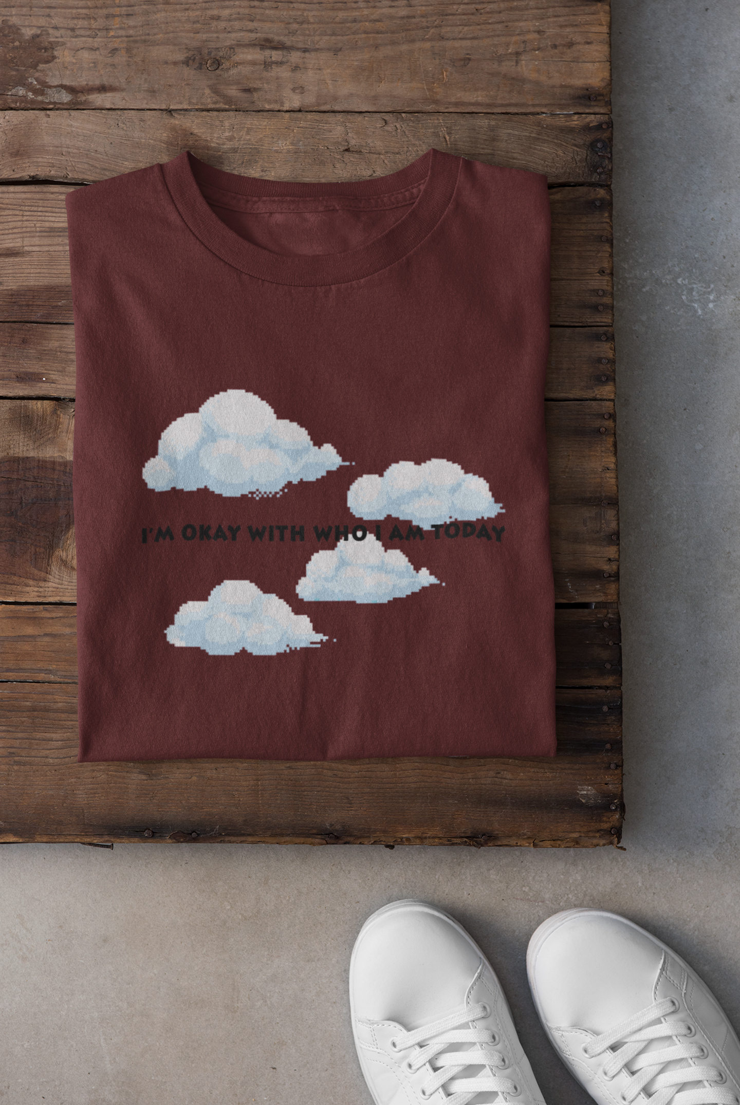 I am ok with who I am today Minimal Mens Half Sleeves T-shirt- FunkyTeesClub