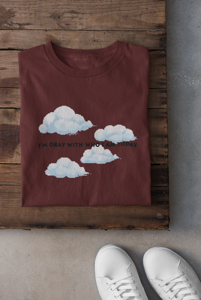 I am ok with who I am today Minimal Mens Half Sleeves T-shirt- FunkyTeesClub