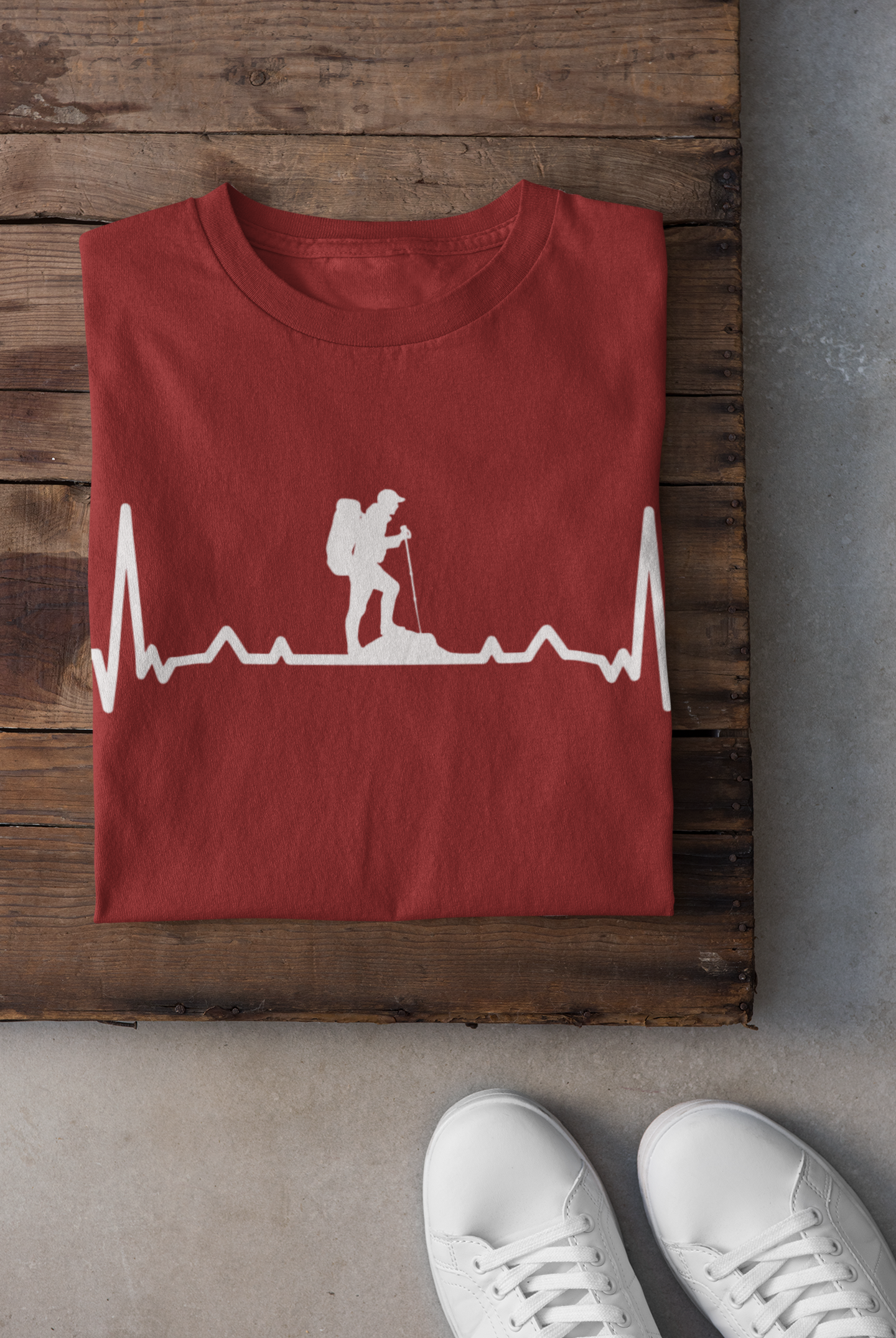 Hiking Heartbeat Women Half Sleeves T-shirt- FunkyTeesClub
