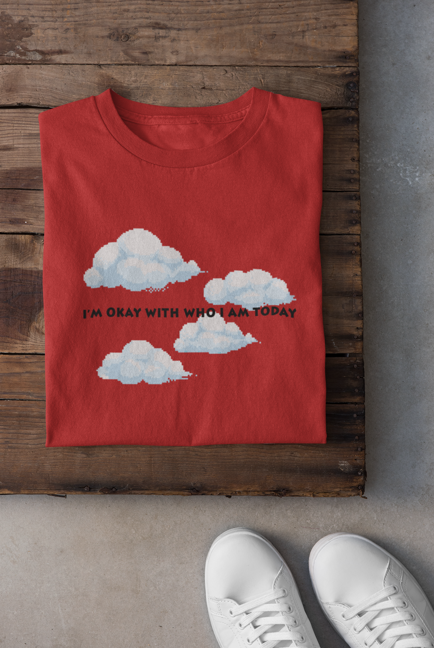 I am ok with who I am today Minimal Mens Half Sleeves T-shirt- FunkyTeesClub