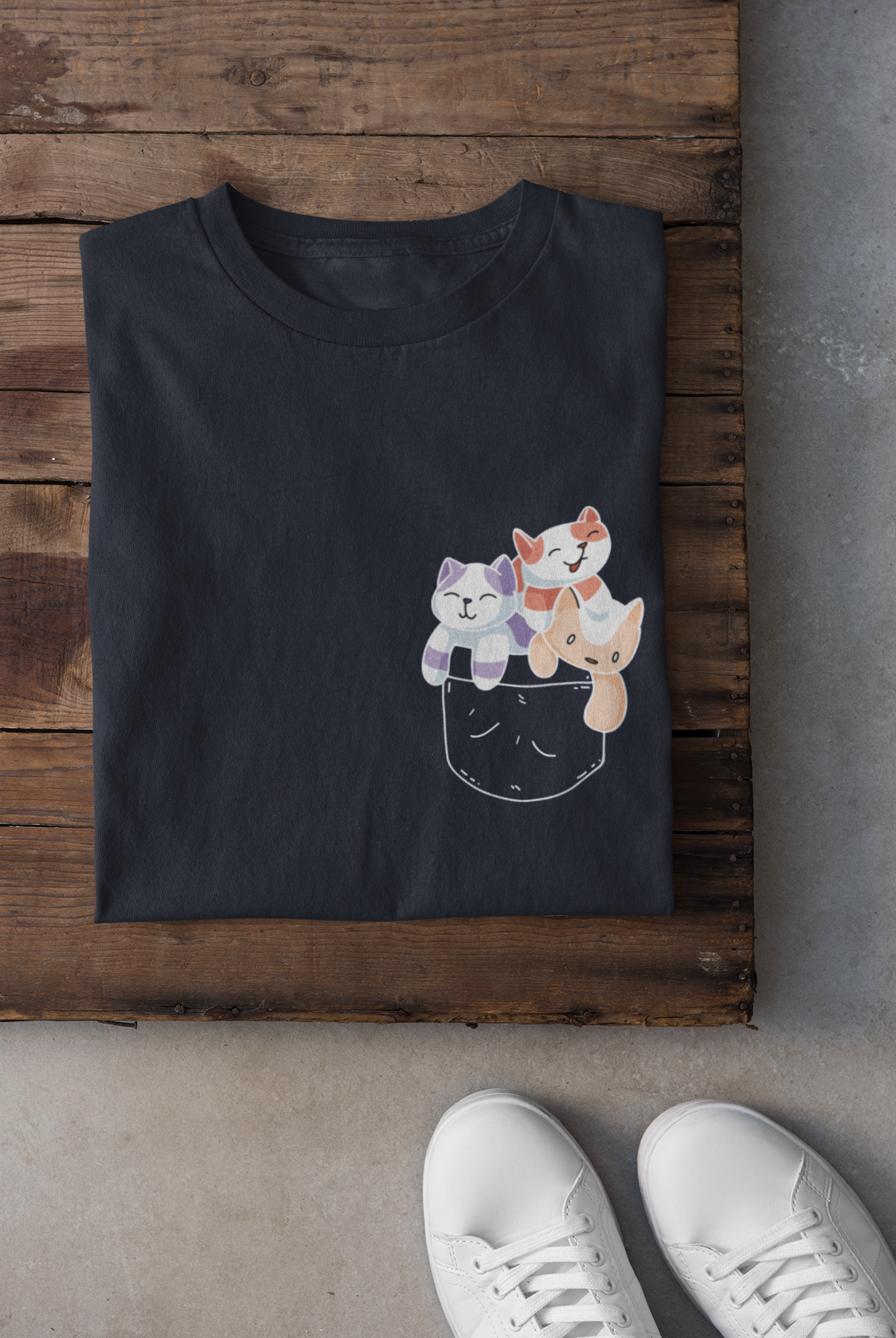Cute Kitty Mens Half Sleeves T-shirt- FunkyTeesClub