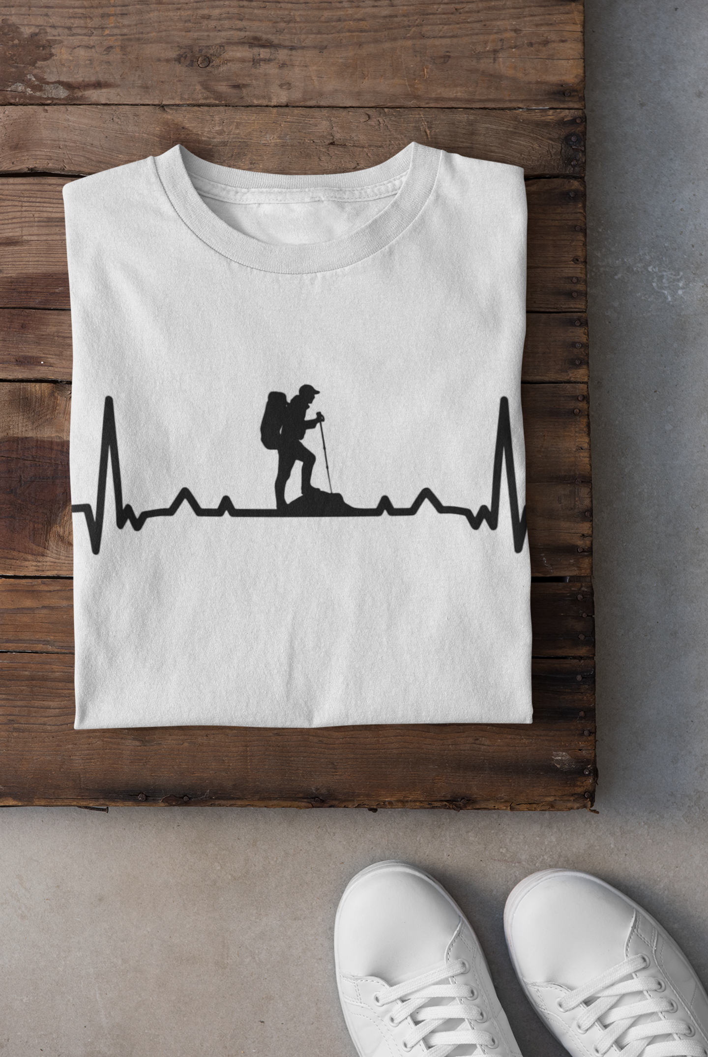 Hiking Heartbeat Women Half Sleeves T-shirt- FunkyTeesClub