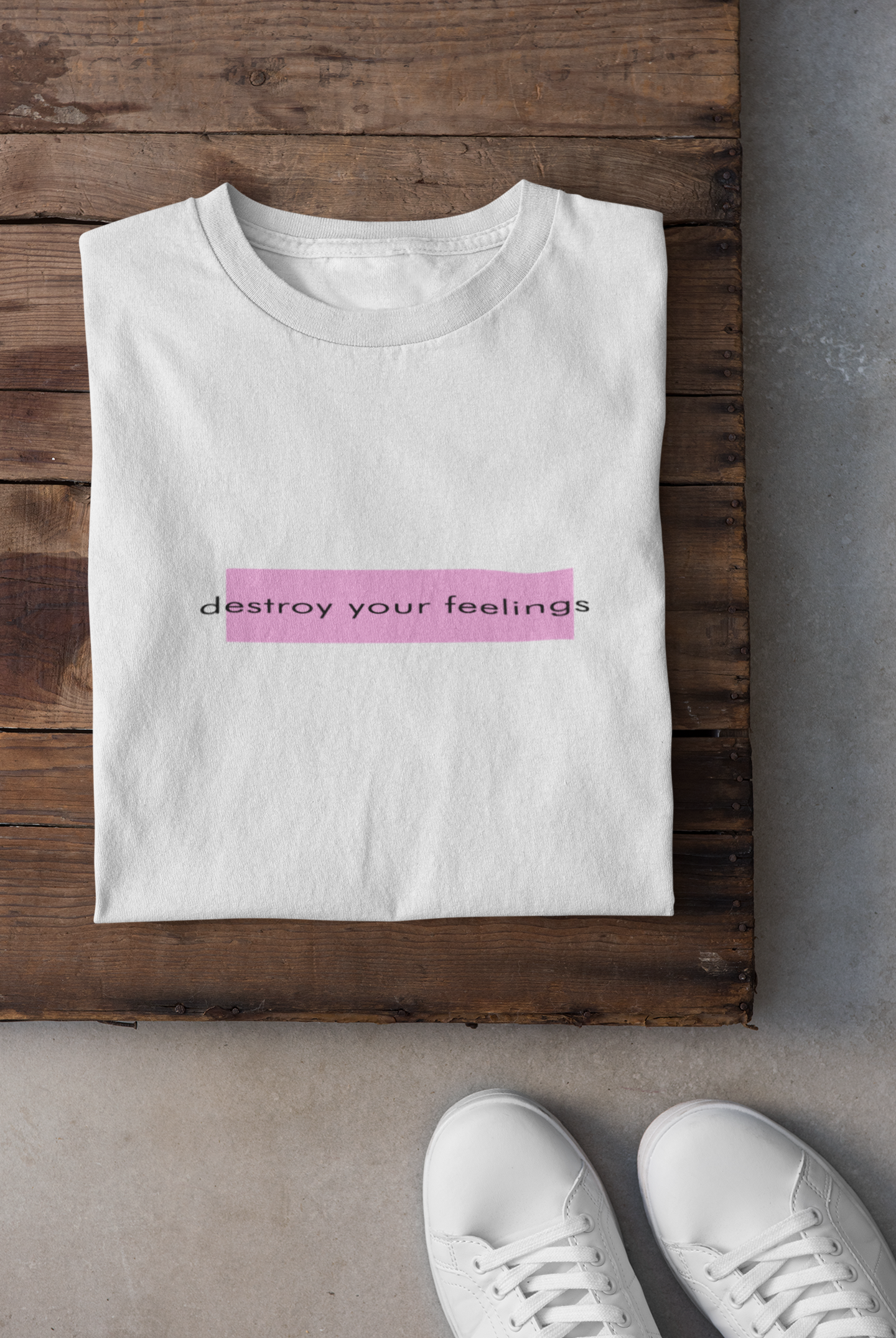 Destroy Your Feelings Minimal Mens Half Sleeves T-shirt- FunkyTeesClub