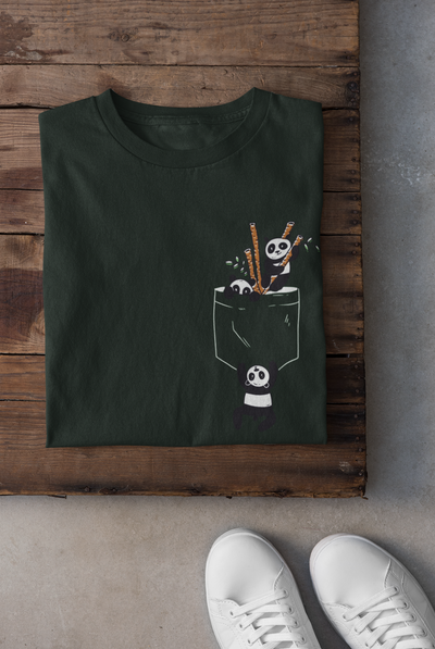 Panda Mens Half Sleeves T-shirt- FunkyTeesClub