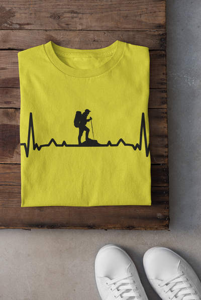 Hiking Heartbeat Women Half Sleeves T-shirt- FunkyTeesClub