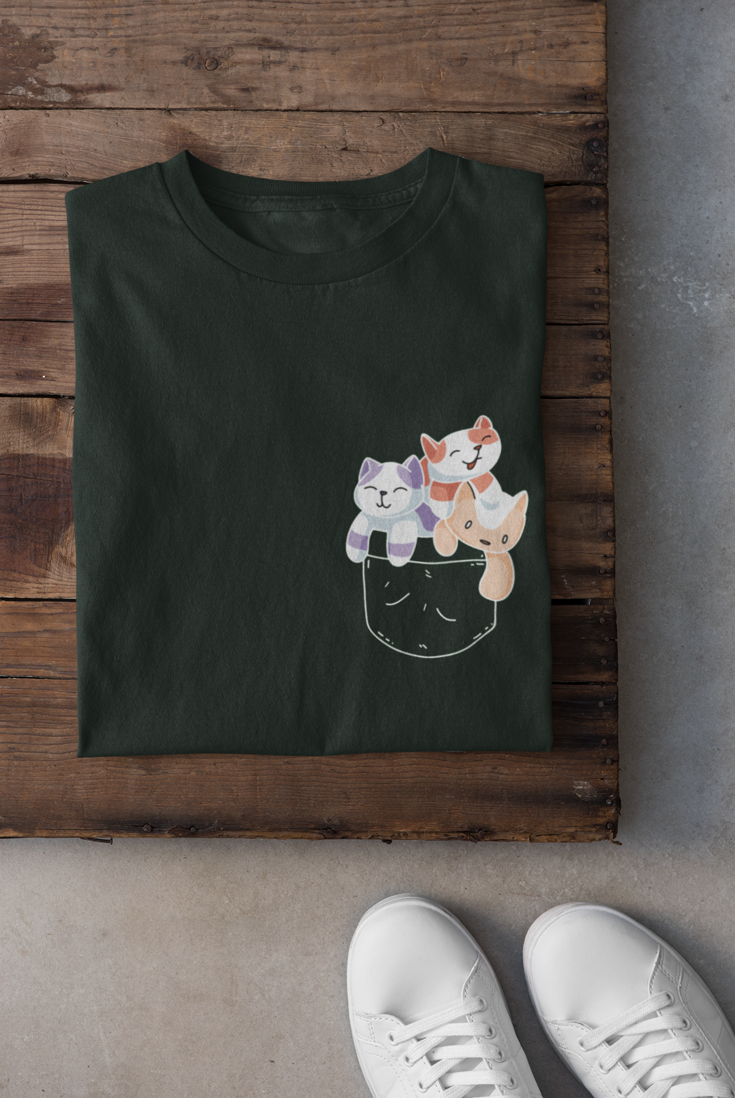 Cute Kitty Mens Half Sleeves T-shirt- FunkyTeesClub