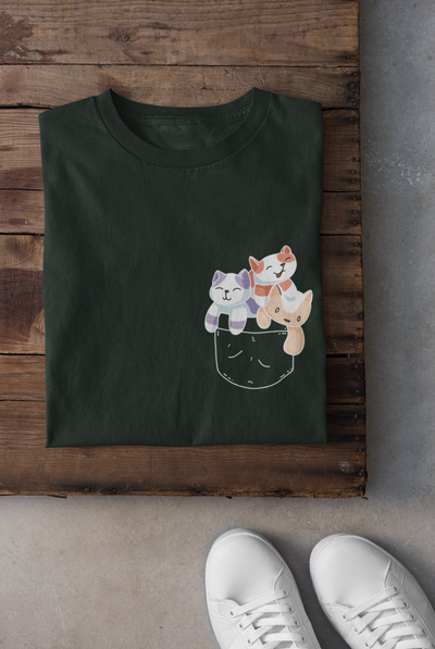 Cute Kitty Mens Half Sleeves T-shirt- FunkyTeesClub