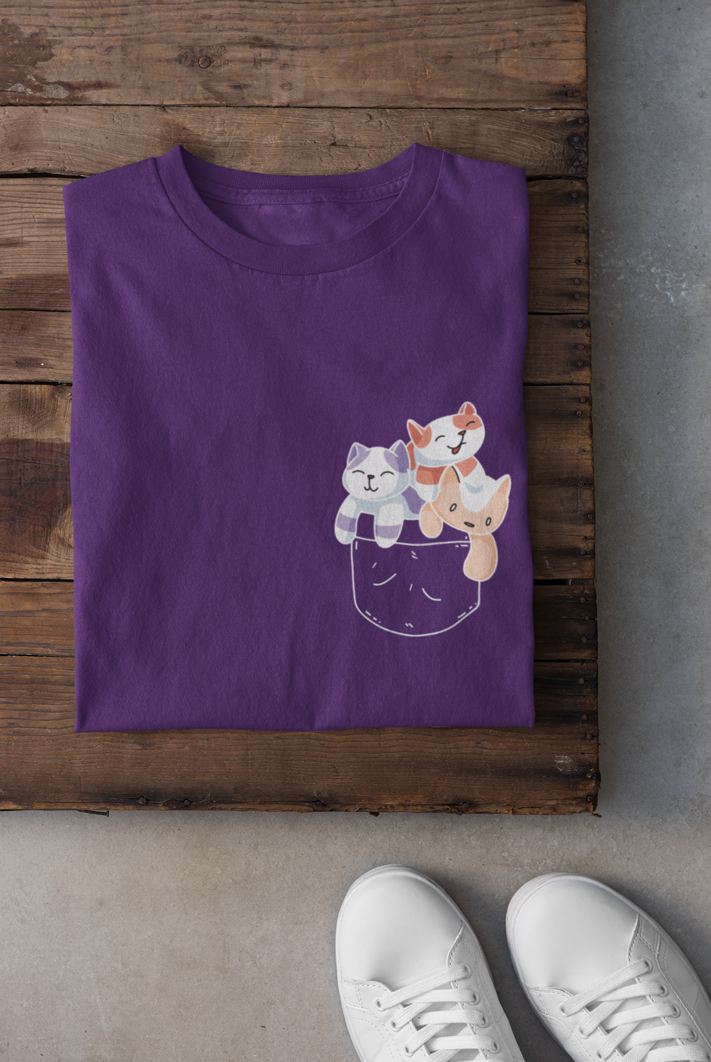 Cute Kitty Mens Half Sleeves T-shirt- FunkyTeesClub