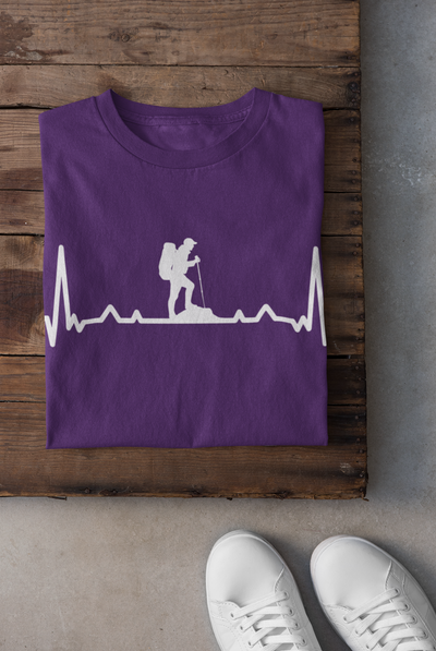 Hiking Heartbeat Women Half Sleeves T-shirt- FunkyTeesClub