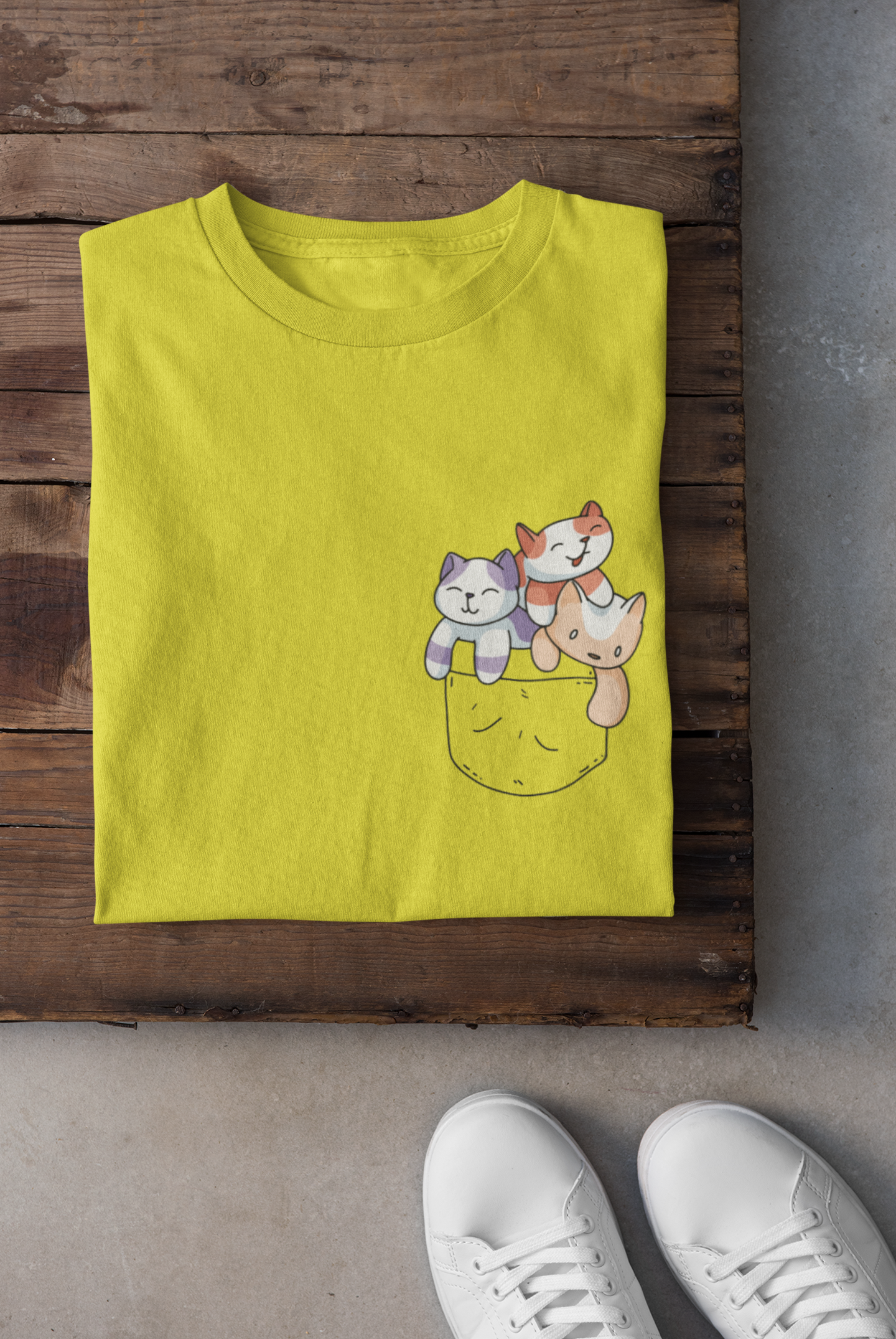 Cute Kitty Mens Half Sleeves T-shirt- FunkyTeesClub