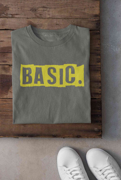 Basic Typography Mens Half Sleeves T-shirt- FunkyTeesClub