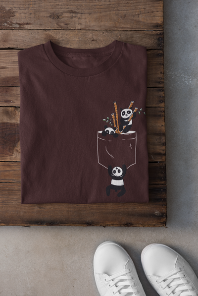 Panda Mens Half Sleeves T-shirt- FunkyTeesClub