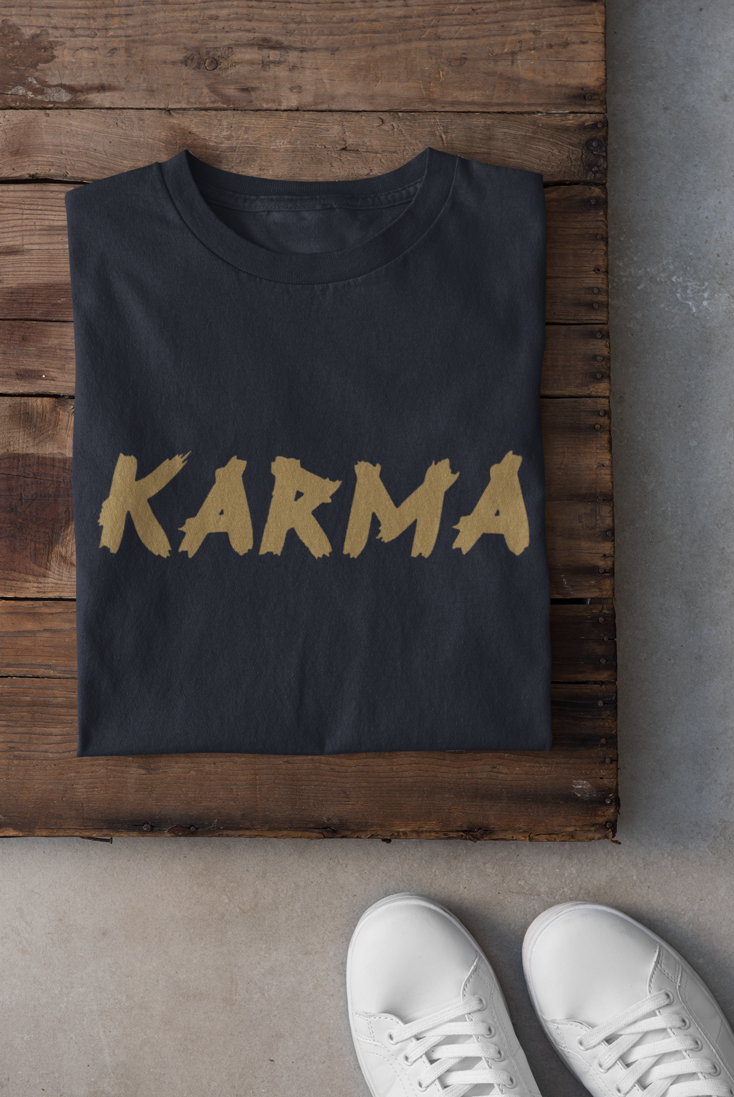 Karma Mens Half Sleeves T-shirt- FunkyTeesClub