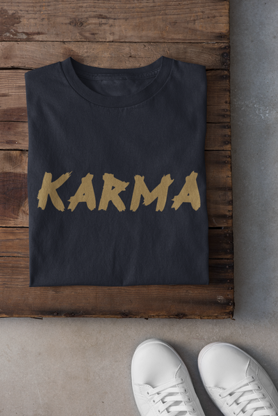 Karma Mens Half Sleeves T-shirt- FunkyTeesClub
