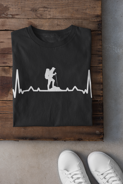 Hiking Heartbeat Women Half Sleeves T-shirt- FunkyTeesClub