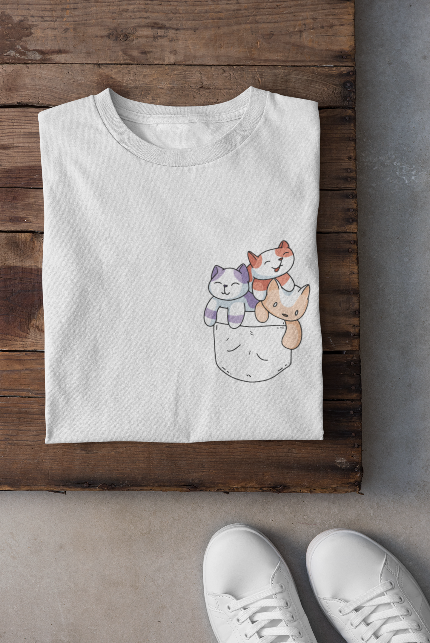 Cute Kitty Mens Half Sleeves T-shirt- FunkyTeesClub