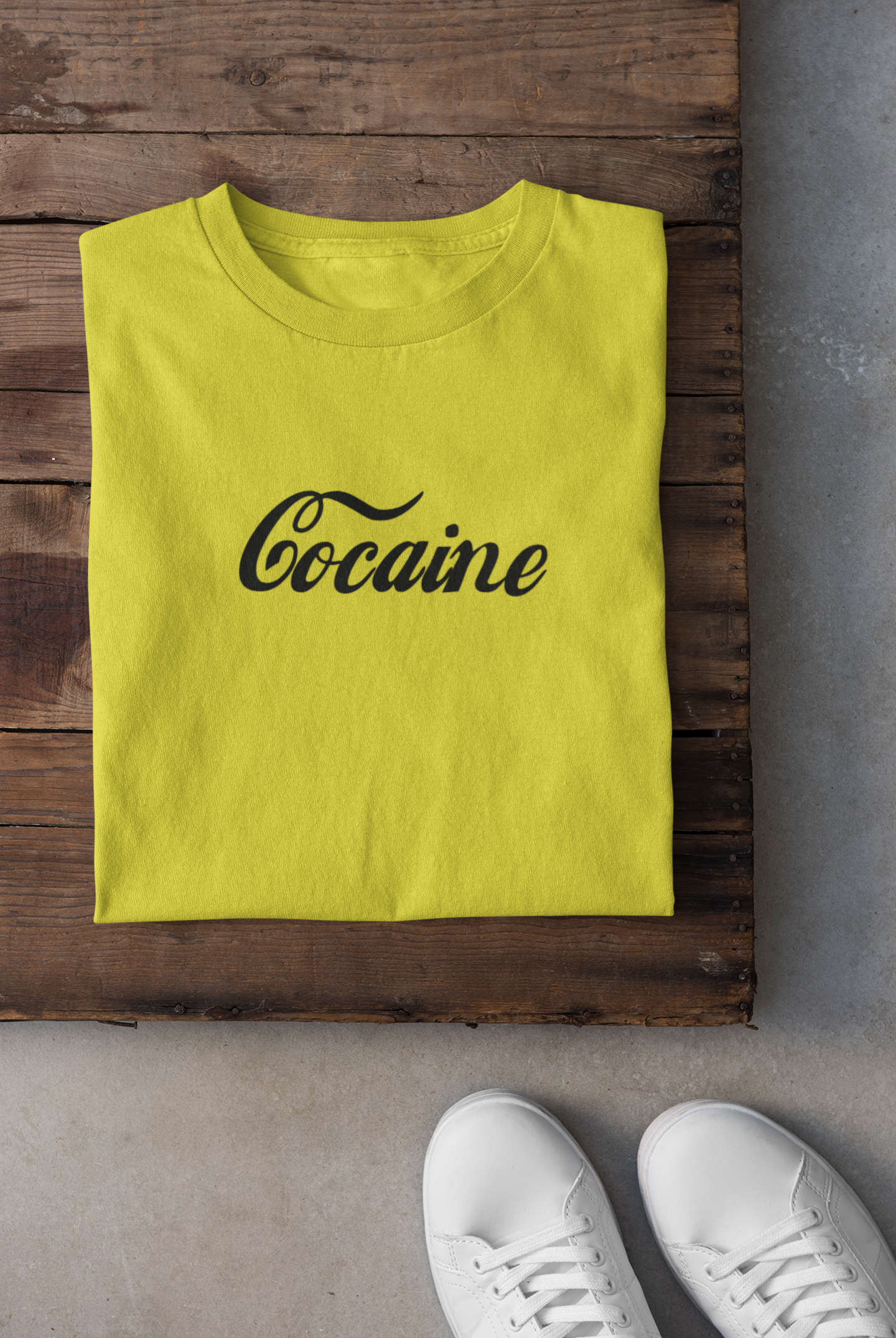 Cocaine Mens Half Sleeves T-shirt- FunkyTeesClub