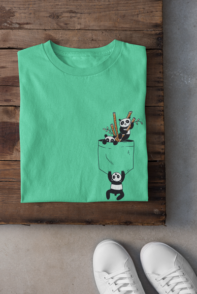 Panda Mens Half Sleeves T-shirt- FunkyTeesClub