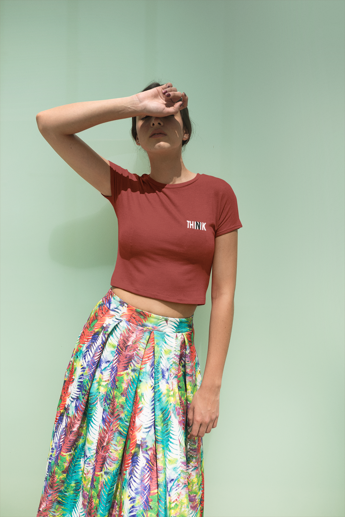 Think Minimals Women Crop Top- FunkyTeesClub
