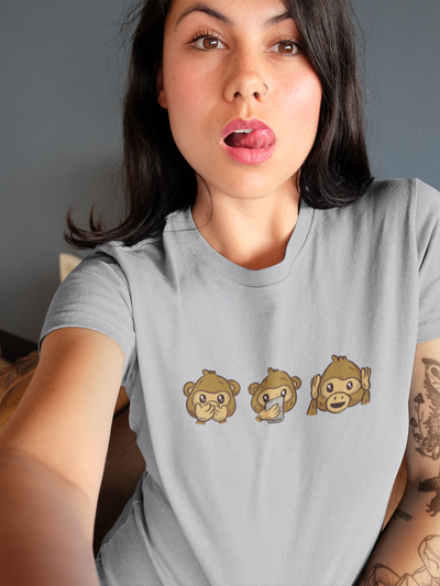 Monkey Emojis Women Half Sleeves T-shirt- FunkyTeesClub