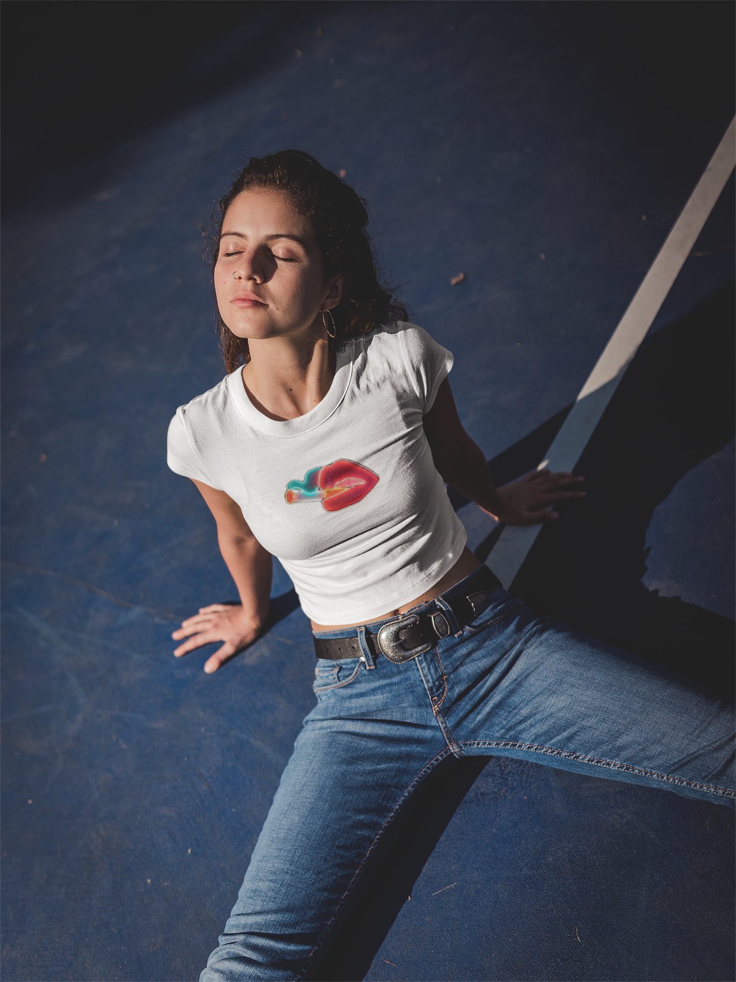 Smokey Lips Minimals Women Crop Top- FunkyTeesClub