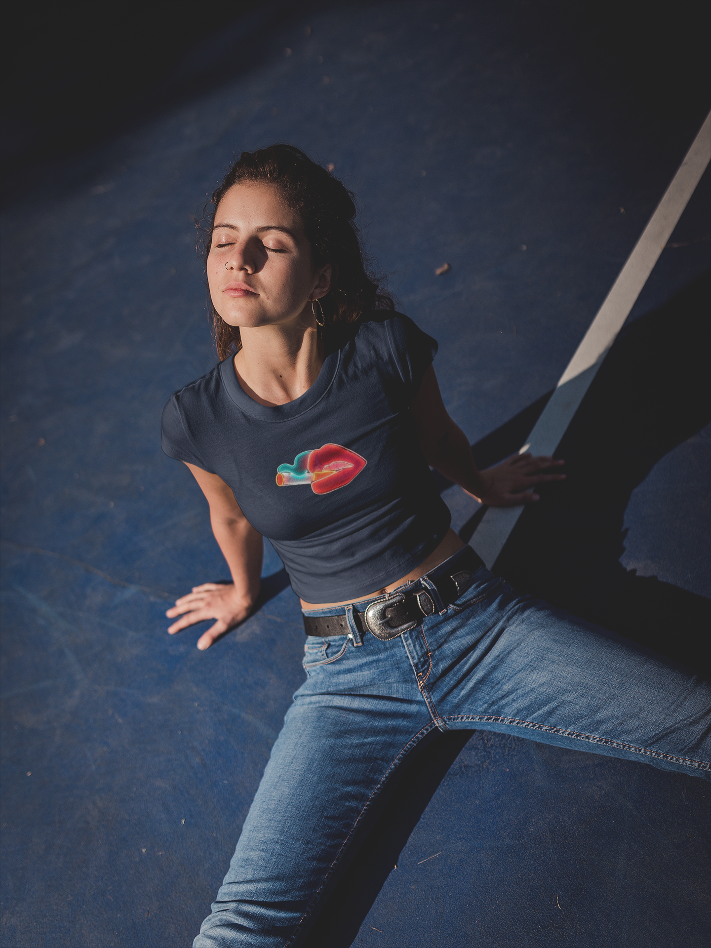 Smokey Lips Minimals Women Crop Top- FunkyTeesClub