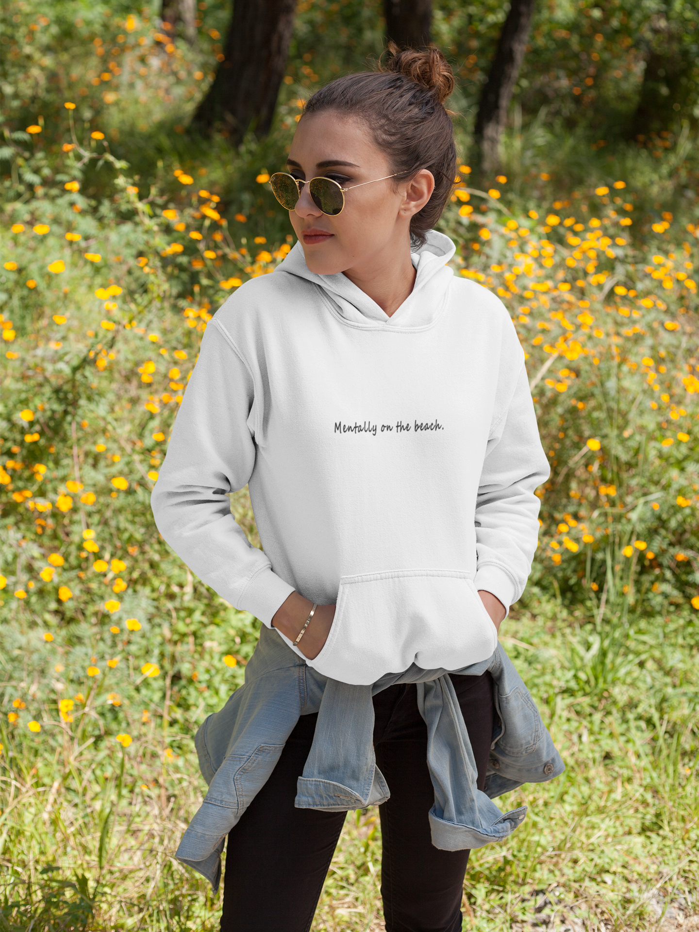 Mentally On The Beach Hoodies for Women-FunkyTeesClub
