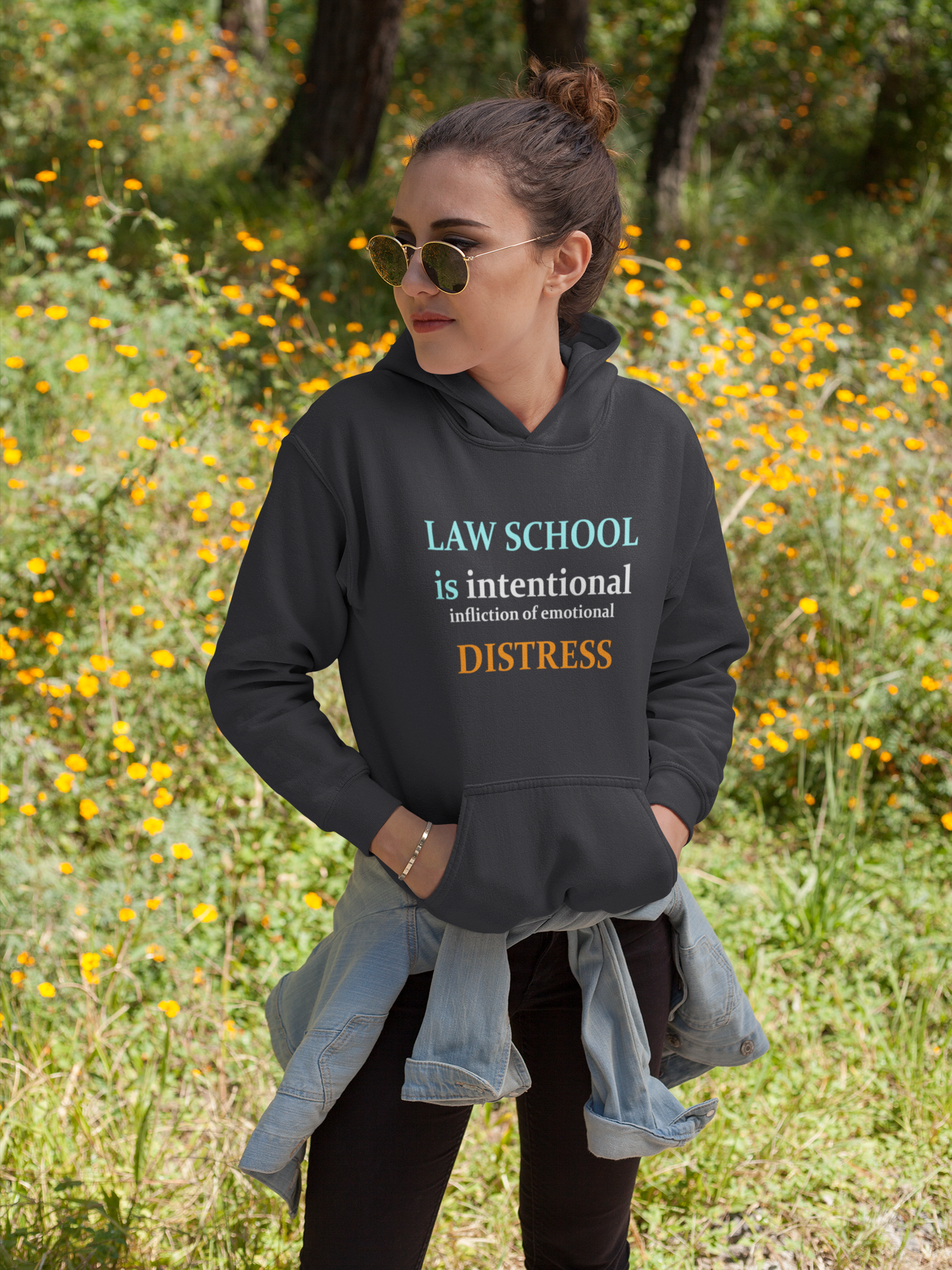 Law School is Intentional Distress Lawyer Hoodies for Women-FunkyTeesClub