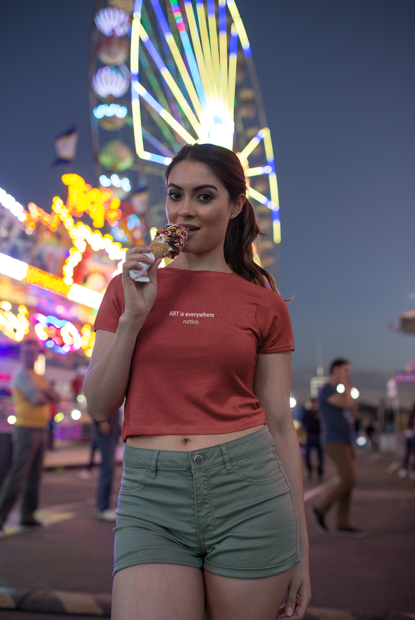 ART Is Everywhere Notice Quotes Women Crop Top- FunkyTeesClub