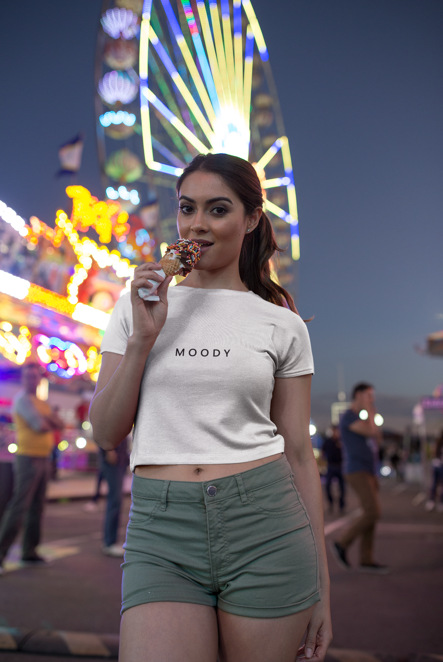 Moody Minimals Women Crop Top- FunkyTeesClub